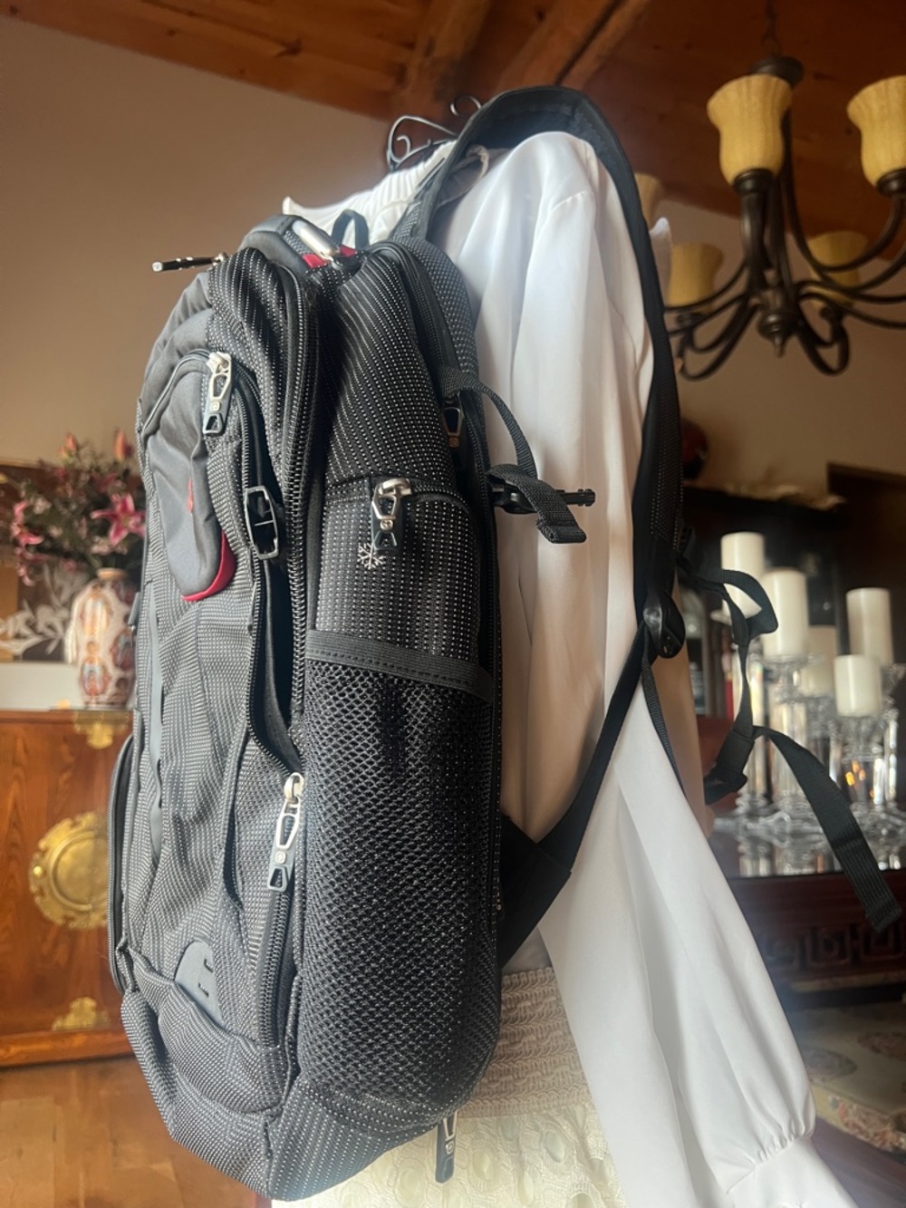SwissGear Black Backpack with Red Logo Accent - Picture 2 of 11